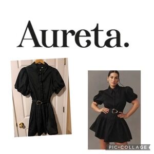 Aureta x Anthropologie Studio Puff-Sleeve Belted Mini Dress - 1X